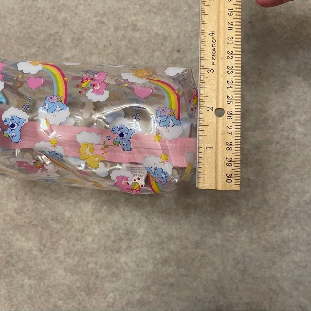 Care Bears Pink Plush And Clear Travel Makeup Cosmetic Zip Pouches New
